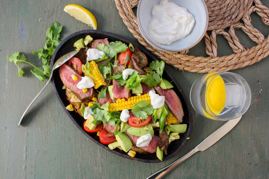 Rump and Sweet Potato Bowl with Sour Cream and Lime Dressing | 25-30 Mins