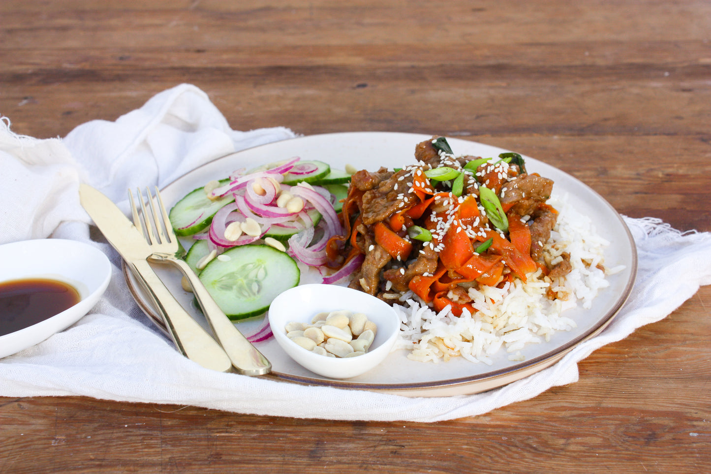 Mongolian Sesame Beef on Basmati