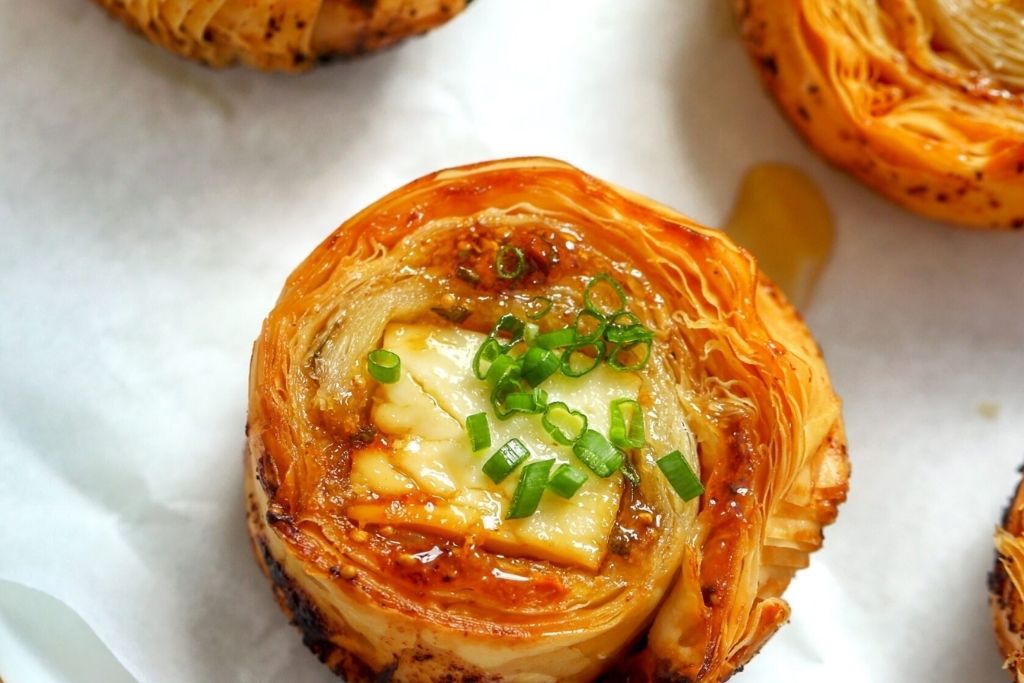 Feta and Hot-Honey Phyllo Rolls